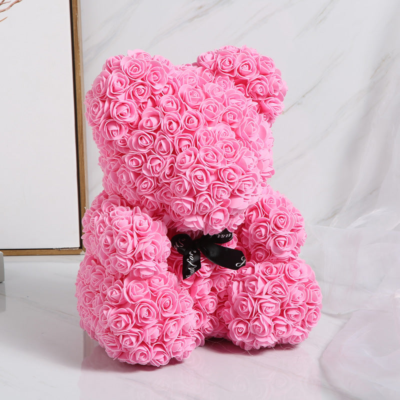 25cm Cute Flower Rose Bear Handmade Valentines Gift