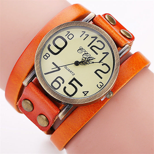 Layer Cowhide Retro Watch