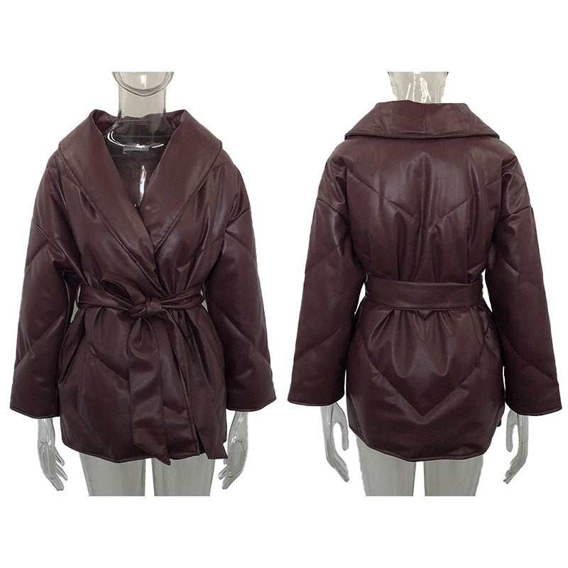 Maxime Women Loose Leather Coats Ladies Jackets