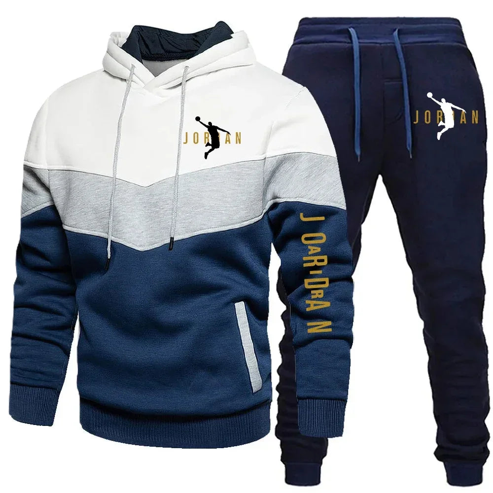 Men's Warm Hoodie Set Sweatshirt + Pants 2-Piece Suit Sports