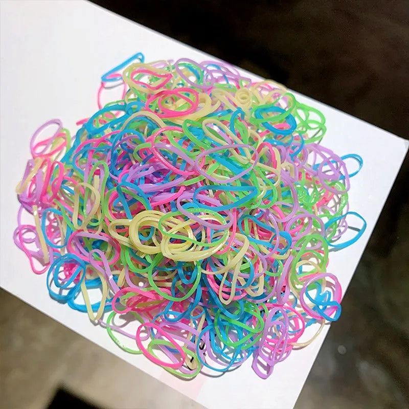 1000pcs Colorful Elastic Hair Accessories