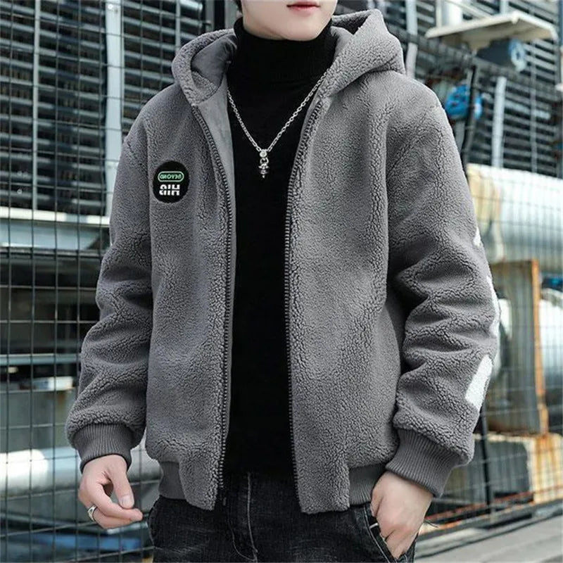 Men Casual Cotton-padded Jacket Male Autumn Winter Fashion Pocket Long Sleeve