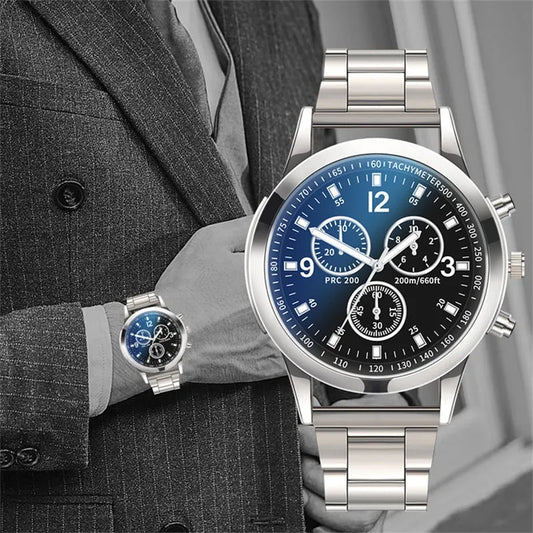 Maxime  Fashion Mens Stainless Steel Watches Luxury Quartz Wristwatch Clock Men Business Casual Watch Relogio Masculino