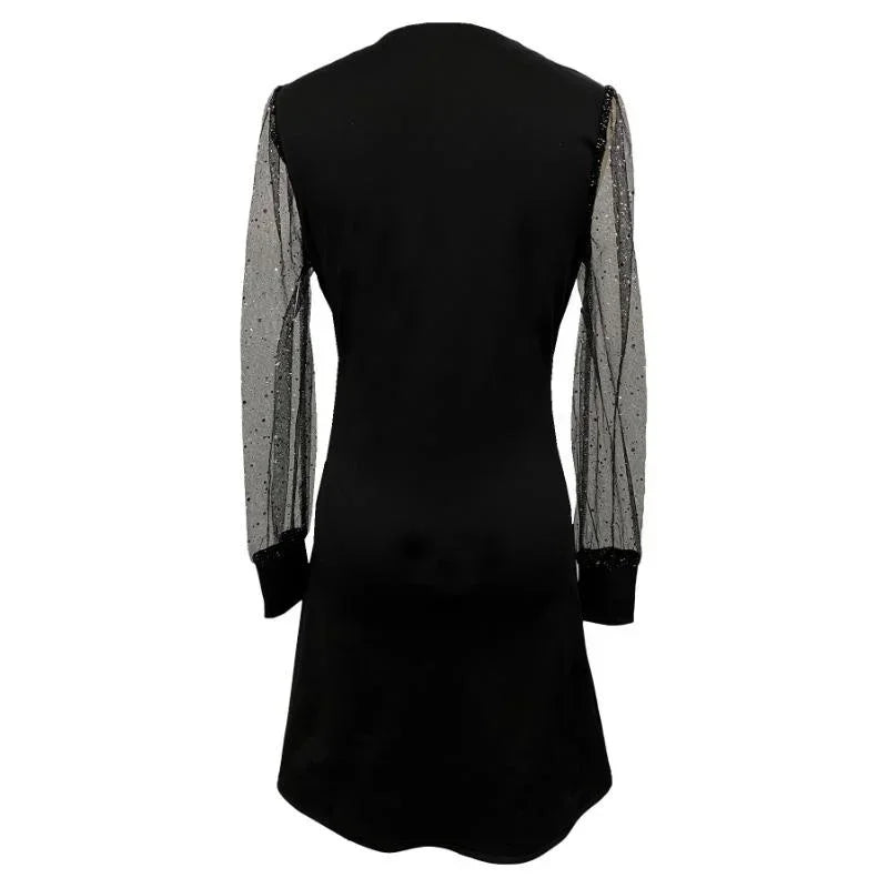 Maxime Elegant Black Midi Dress