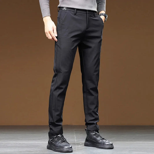 Men's Business Casual Long Straight Trousers