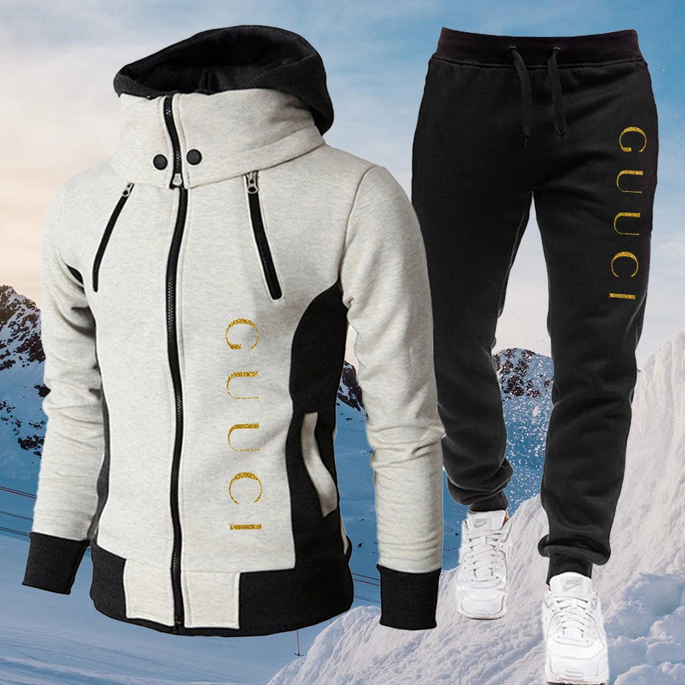 Men's Warm  Designer Casual Tracksuit Male Outdoor Sports
