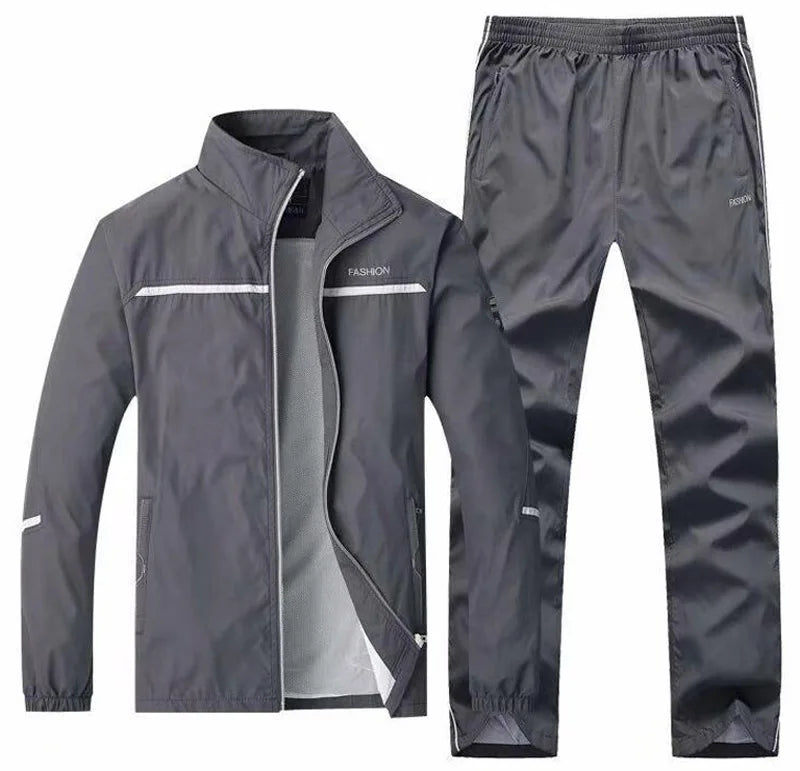 Men's Sportswear 2 Pieces Sets Brand Tracksuit with zipper pockets