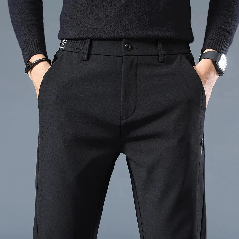 Men's Business Casual Long Straight Trousers