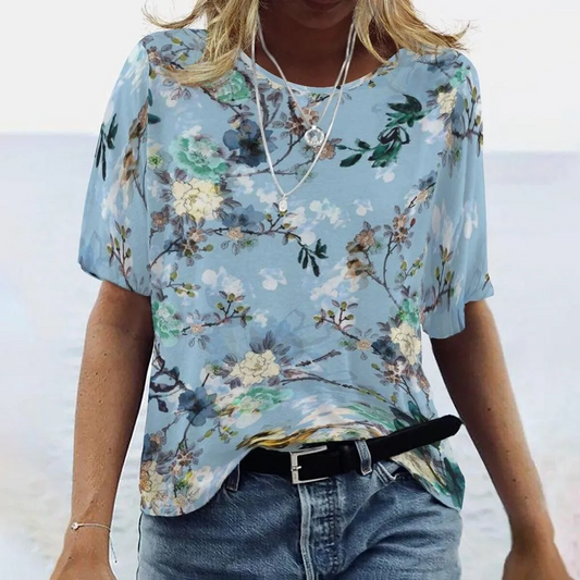 Women's T Shirt Short Sleeve Fashion Print 3d T-shirt Floral