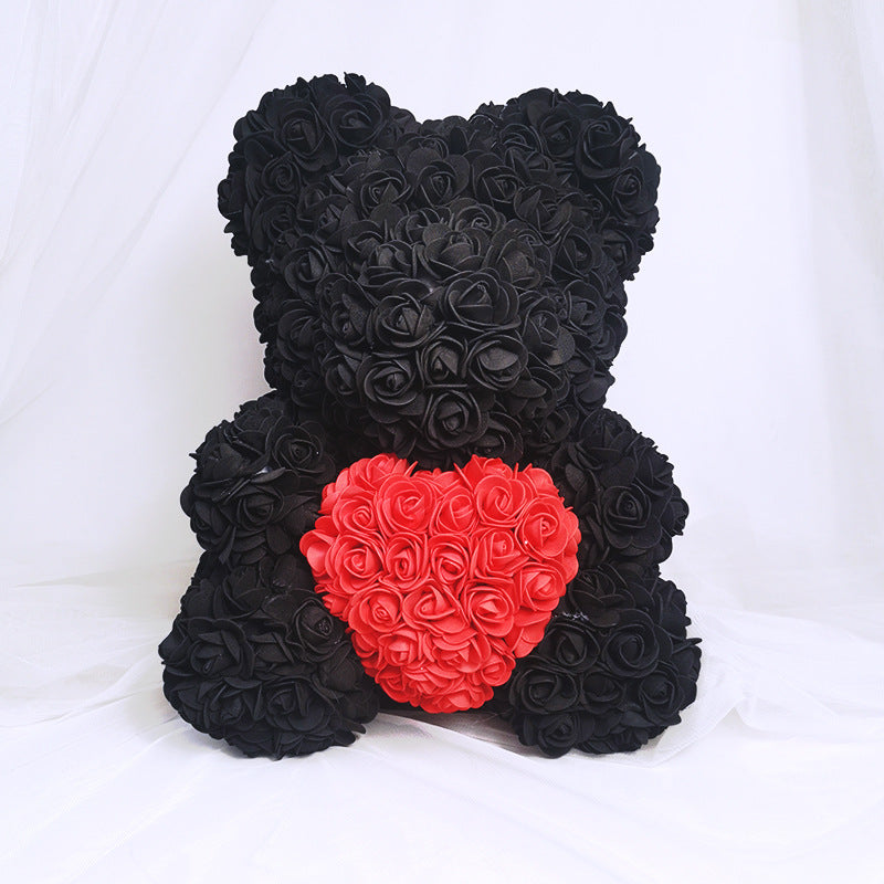 25cm Cute Flower Rose Bear Handmade Valentines Gift