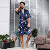 Two-piece Pattern Bathrobe Nightgown And Short Pajama Pants