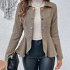 Women's Lapel Ruffled Slim Double-breasted Blazer