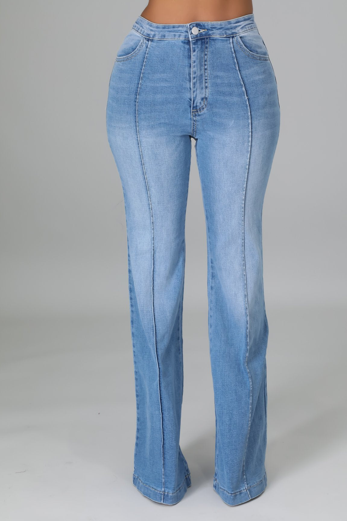 Elastic Flared Foldable Jeans