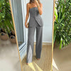 Maxime Casual Graceful Tube Top Suit Pants