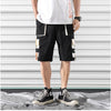 Hip hop shorts mens black casual street wear elastic shorts