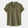 New Summer Cotton And Linen Short Sleeved Shirt Men