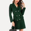 MAXIME V-Neck Double-Breasted Blazer Dress