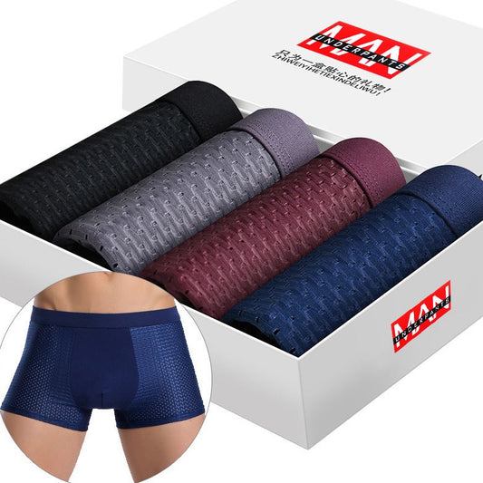 4pcs Mens Panties Boxers Underwear Male Shorts