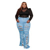 Large Size Women's Torn Jeans