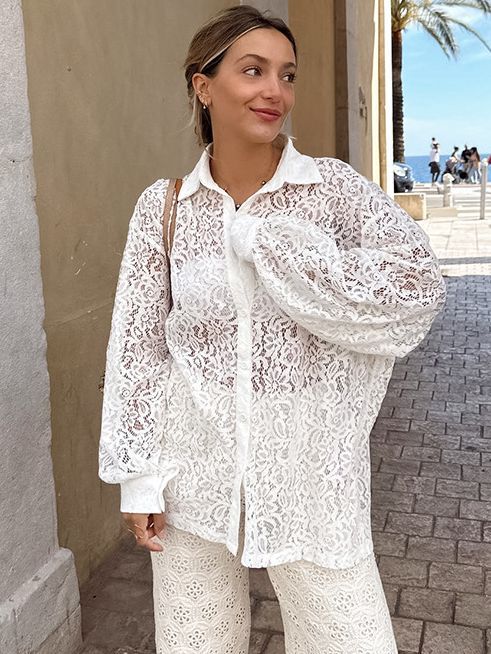 Maxime Casual Lace Hollow Shirt