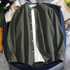 Spring And Autumn Cotton And Linen Long Sleeve Shirt Men