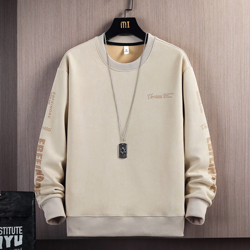 Trendy Casual Suede Round Neck Sweater For Men