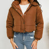 Hooded Short Cotton Coat Solid Color Winter Women