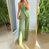 Maxime Casual Graceful Tube Top Suit Pants