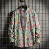 MAXIME Printed Casual Long-sleeved Floral Shirt