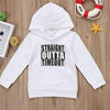 Children's hooded sweater letter top