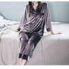 Couple Gold Velvet Long Sleeve Pajamas