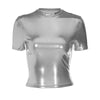 Metallic Crewneck Short Sleeves