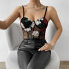 Maxime Vest Retro Net Yarn Flowers Embroidered Vest