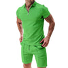 2Pcs Casual Solid Color T-shirt Set For Mens Clothing