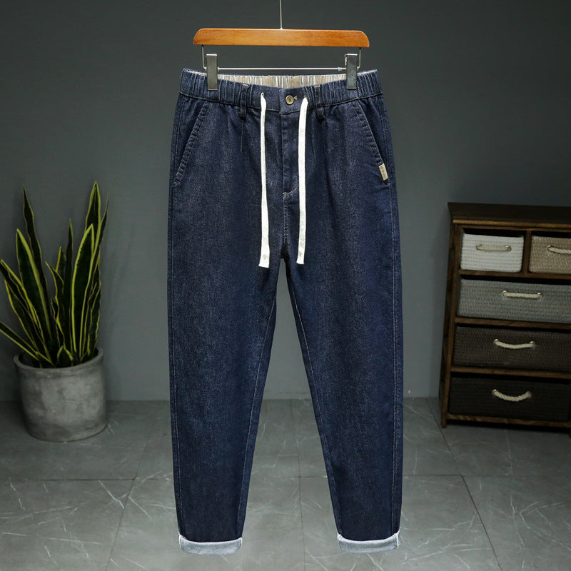 Men's Simple Elastic Waist Jeans