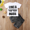 Boys' Denim Shorts Two-Piece Set