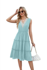 V-neck Women Elegant Dress Beach Summer - MAXIME