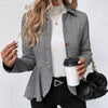 Women's Lapel Ruffled Slim Double-breasted Blazer