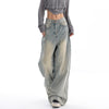 Retro Denim Style Loose Slimming Mop Wide Leg Pants