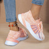 Women Color-matching Breathable Mesh Shoes Running Walking Casual Sneakers