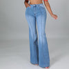 Elastic Flared Foldable Jeans