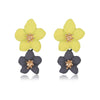 Multicolor trendy flower earrings