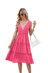 V-neck Women Elegant Dress Beach Summer - MAXIME