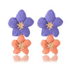 Multicolor trendy flower earrings