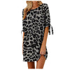 Maxime Leopard Print Round Neck Dress