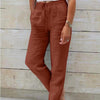 Maxime High Waist Elastic Waist Cotton Casual Pants