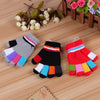 Knitted Thick Color Striped Full Finger Warm Gloves