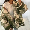 Women's Fashion Casual Printing Double-pocket Cotton-padded Coat