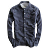 Slim-fit Cotton And Linen Style Small  Shirt Men