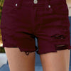 Maxime High Waist Fringe Wide-leg Denim Shorts